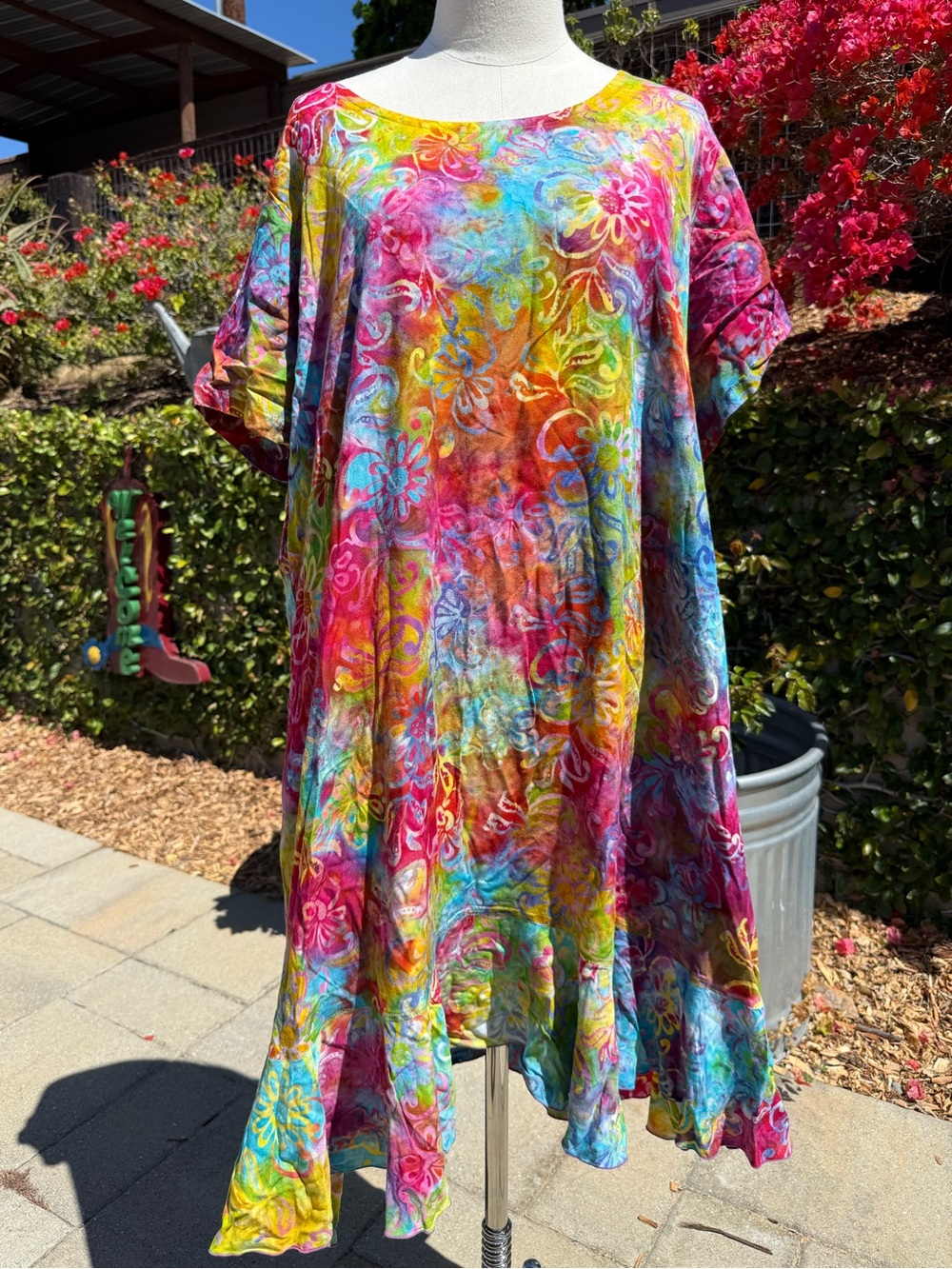 Tropical Tantrum vintage art-to-wear tropical tie-dye dress